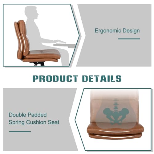 Armless Office Desk Chair with Wheels for Home and Office Use