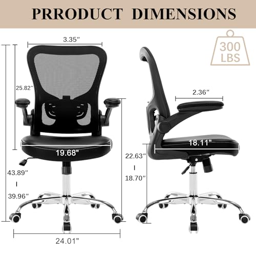 Ergonomic Office Chair with Lumbar Support and Flip-up Armrests