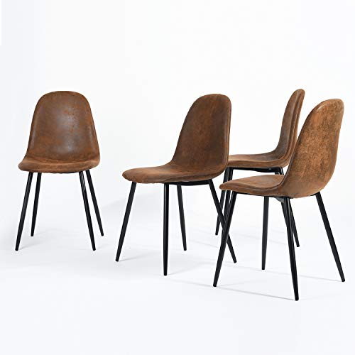 Homy Casa Mid-Century Modern Brown Dining Chair Set (4 Pieces)