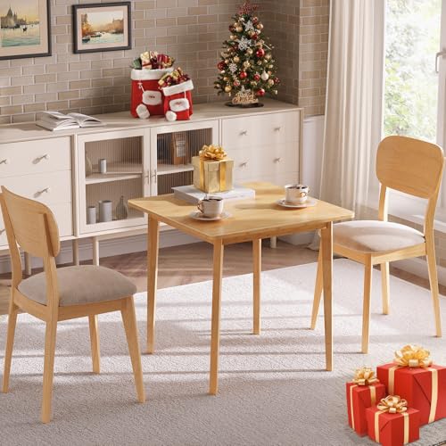 HOOBRO 27.6 Bamboo Square Dining Table for 2 - Versatile for Small Spaces, Easy Assembly, Ideal for Dining Room, Living Room, Kitchen, and Office