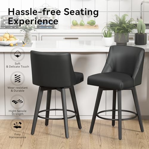 Swivel Bar Stools Set of 2 for Kitchen Island or Dining Room