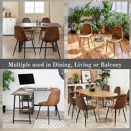 Homy Casa Mid-Century Modern Brown Dining Chair Set (4 Pieces)