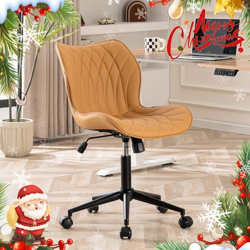 WKGZ INVESTCO Adjustable Faux Leather Swivel Chair (Camel)