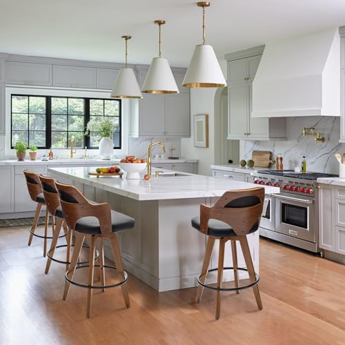 Counter Height Swivel Bar Stools Set of 2 for Kitchen Island