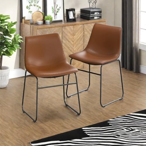 Modern Walnut Dining Chairs with Metal Legs for Kitchen and Living Room