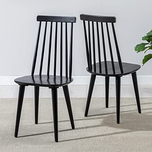 DUHOME Set of 2 Black Spindle Dining Chairs for Kitchen and Dining Room