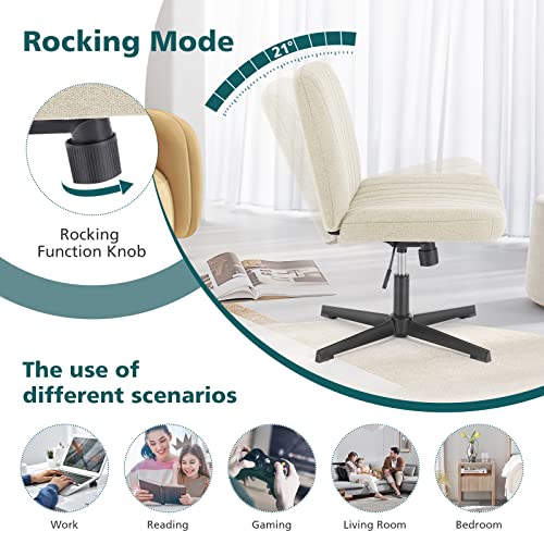 Olixis Armless Swivel Fabric Desk Chair for Home Office