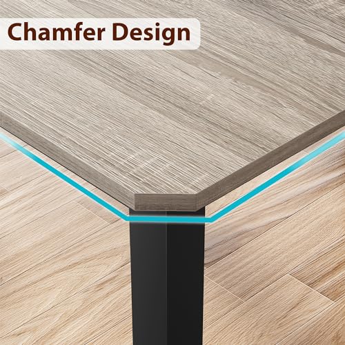 IDEALHOUSE 78.7 Industrial Grey Wood Dining Table for 6-8 People