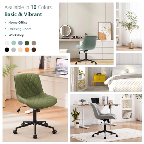 Olive Armless Desk Chair with Wheels for Home Office