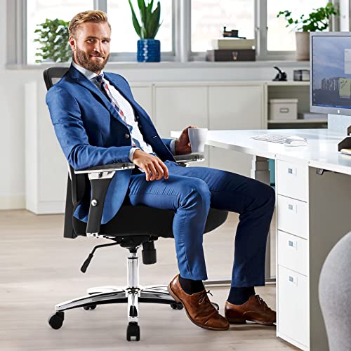 COLAMY Heavy Duty Office Chair for Big and Tall - 500lbs Capacity, Wide Seat, Black