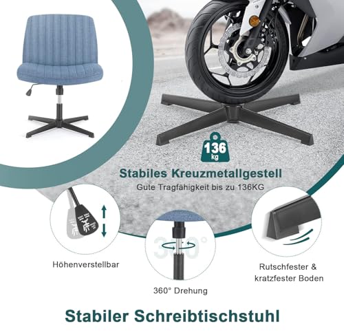 Modern Swivel Armless Office Chair with Adjustable Height