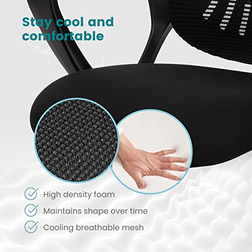 Ergonomic Mid Back Office Chair with Lumbar Support and Adjustables