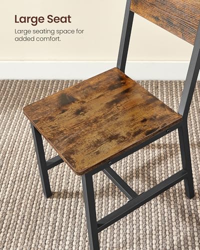 WKGZ INVESTCO Rustic Brown & Ink Black Dining Chair Set of 4