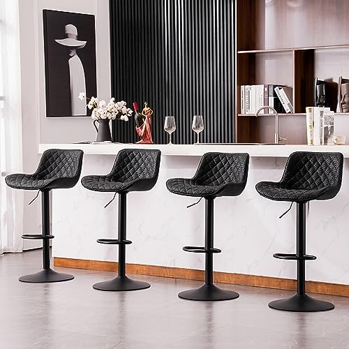Modern White Swivel Bar Stools for Kitchen Island (Set of 2)