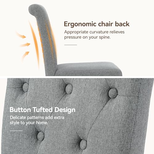 Modern Upholstered Dining Chairs Set of 2 - Grey