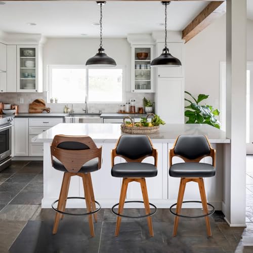 Counter Height Swivel Bar Stools Set of 2 for Kitchen Island
