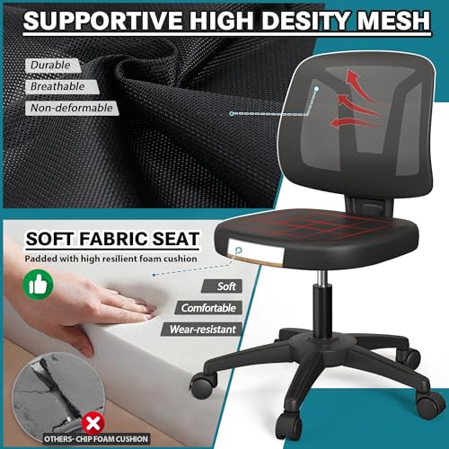 Ergonomic Swivel Desk Chair with Height Adjustment for Small Spaces