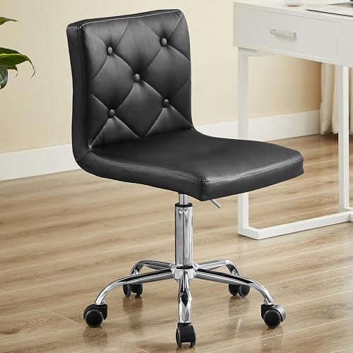 VECELO PU Leather Mid-Back Desk Chair - Adjustable Height & Swivel