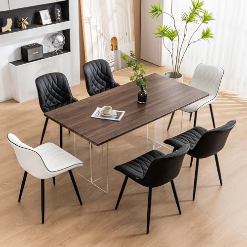 Modern Black Dining Chairs Set of 2 for Kitchen and Dining Room