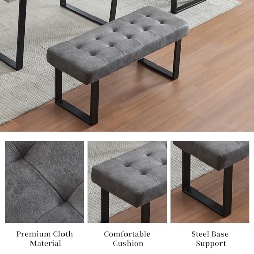 Modern 3-Piece Dining Table Set with Corner Bench & Extra Bench