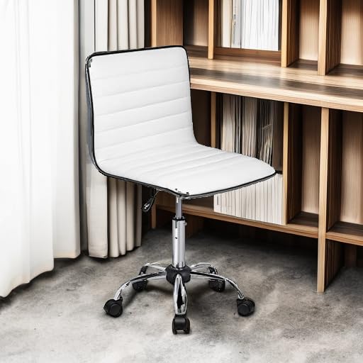 Adjustable Mid-Back Swivel Task Chair for Home Office, Living Room, and Vanity Use