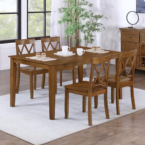 DUHOME Farmhouse Style Dining Chair with Cross Back, Walnut Finish