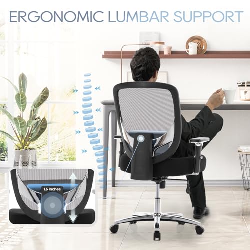COLAMY Heavy Duty Office Chair for Big and Tall - 500lbs Capacity, Wide Seat, Black