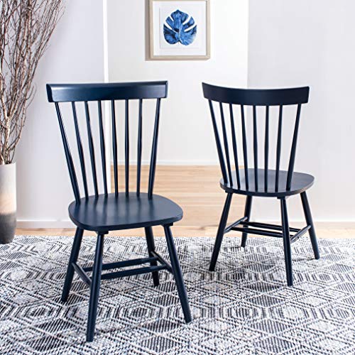 Safavieh Farmhouse Navy Blue Wooden Dining Chair Set of 2