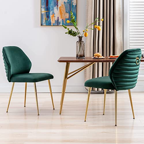 Luxury Gold Velvet Dining Chairs Set of 4 for Dining Room or Living Room