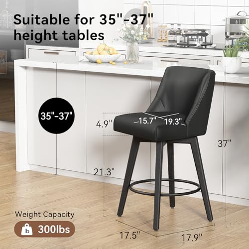 Swivel Bar Stools Set of 2 for Kitchen Island or Dining Room