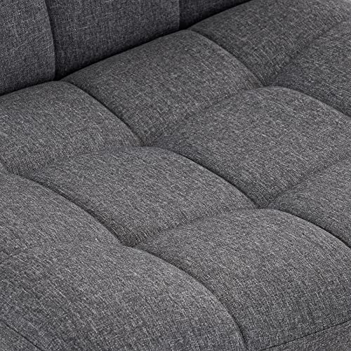 Dark Gray Armless Swivel Desk Chair for Home Office