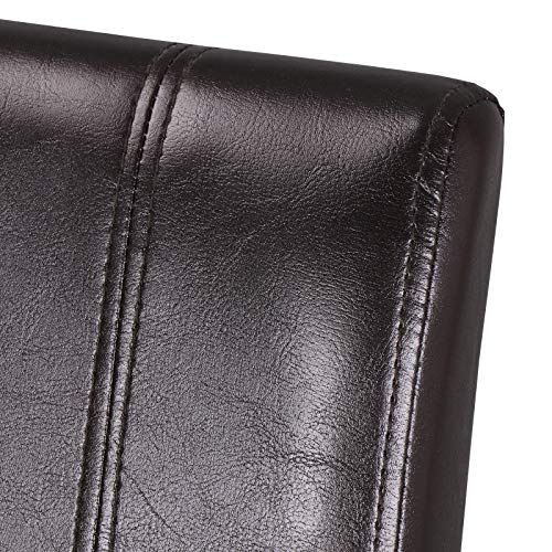 Nova Microdermabrasion Set of 2 Modern PU Leather Dining Chairs with Solid Wood Legs (Brown)